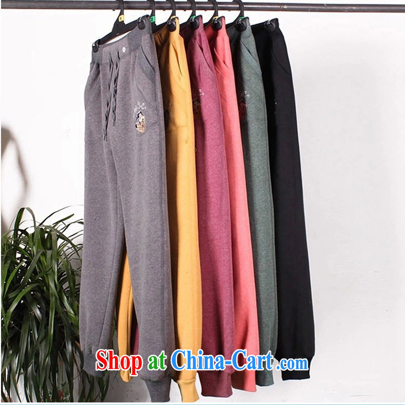 2015 the code spring 200 jack, the lint-free cloth pants Girls' High School Students waist thick sister female trousers castor Leisure Long pants relaxed thick thick MM, pants dark gray 4 XL (190 - 230 ) jack, HAPPY HUT, shopping on the Internet