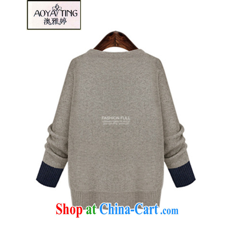 o Ya-ting 2014 autumn and winter new XL leisure woolen pullover Korean version owl pattern solid knit-female H 961 light gray aura 5 XL recommendations 175 - 200 jack, O Ya-ting (aoyating), online shopping