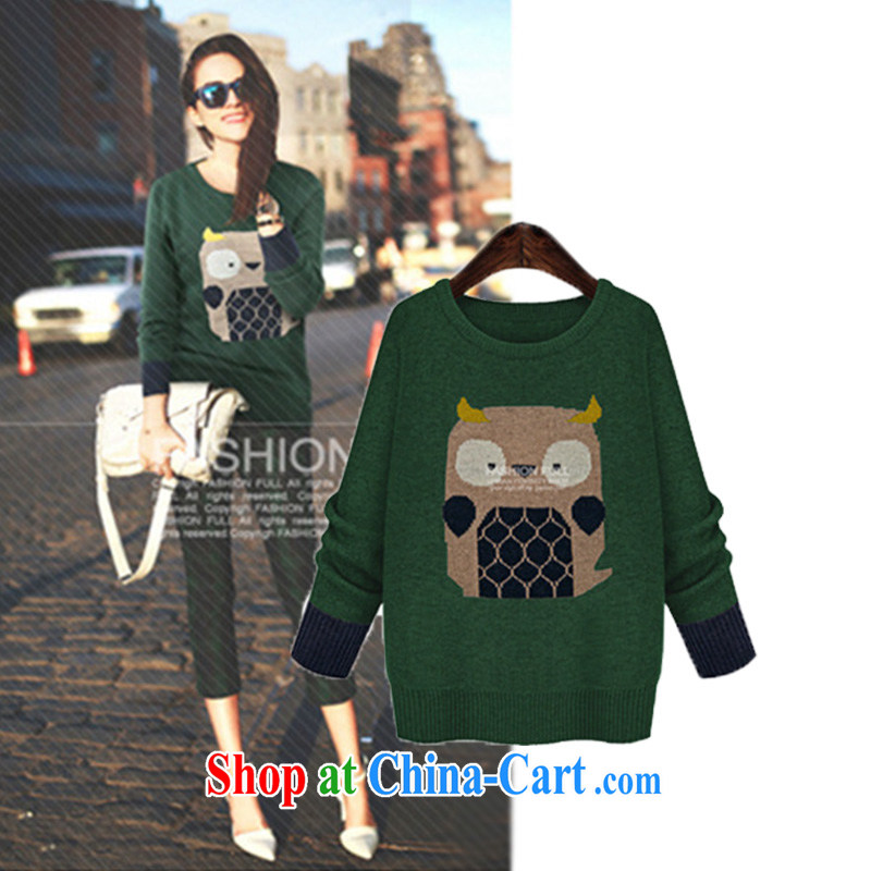 o Ya-ting 2014 autumn and winter new XL leisure woolen pullover Korean version owl pattern solid knit-female H 961 light gray aura 5 XL recommendations 175 - 200 jack, O Ya-ting (aoyating), online shopping