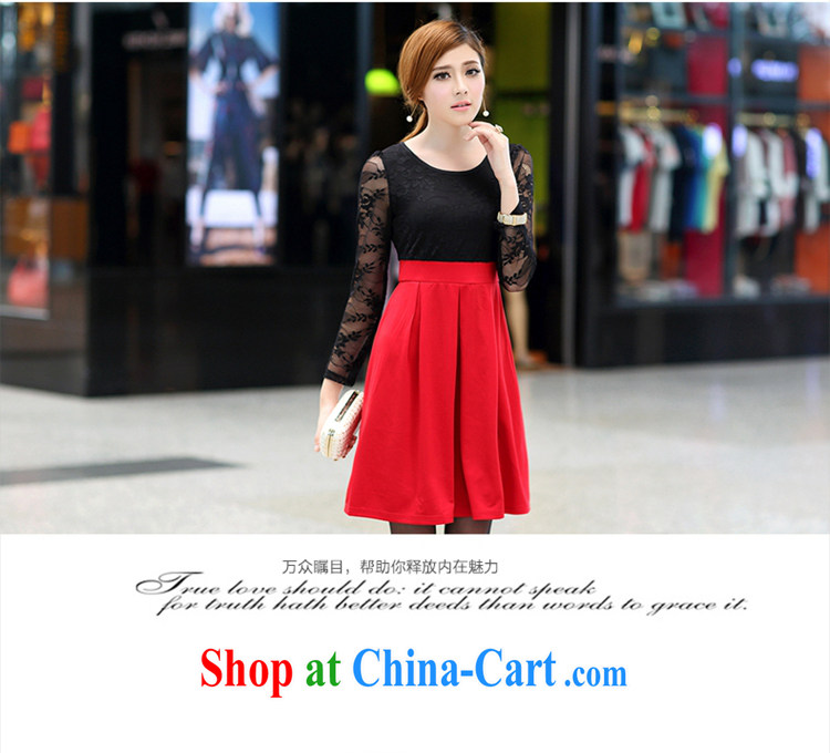 Well-being, the support payment inspection 2015 the fat increase, women with thick MM spring new lace stitching long-sleeved video thin dresses red 5 XL pictures, price, brand platters! Elections are good character, the national distribution, so why buy now enjoy more preferential! Health