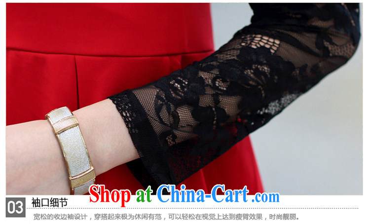 Well-being, the support payment inspection 2015 the fat increase, women with thick MM spring new lace stitching long-sleeved video thin dresses red 5 XL pictures, price, brand platters! Elections are good character, the national distribution, so why buy now enjoy more preferential! Health