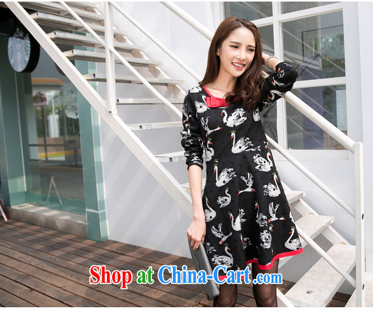 The honey and diverse expertise MM trendy, female Swan stamp butterfly knot graphics thin Web yarn A field long-sleeved dresses women 9339 black XXXXL pictures, price, brand platters! Elections are good character, the national distribution, so why buy now enjoy more preferential! Health