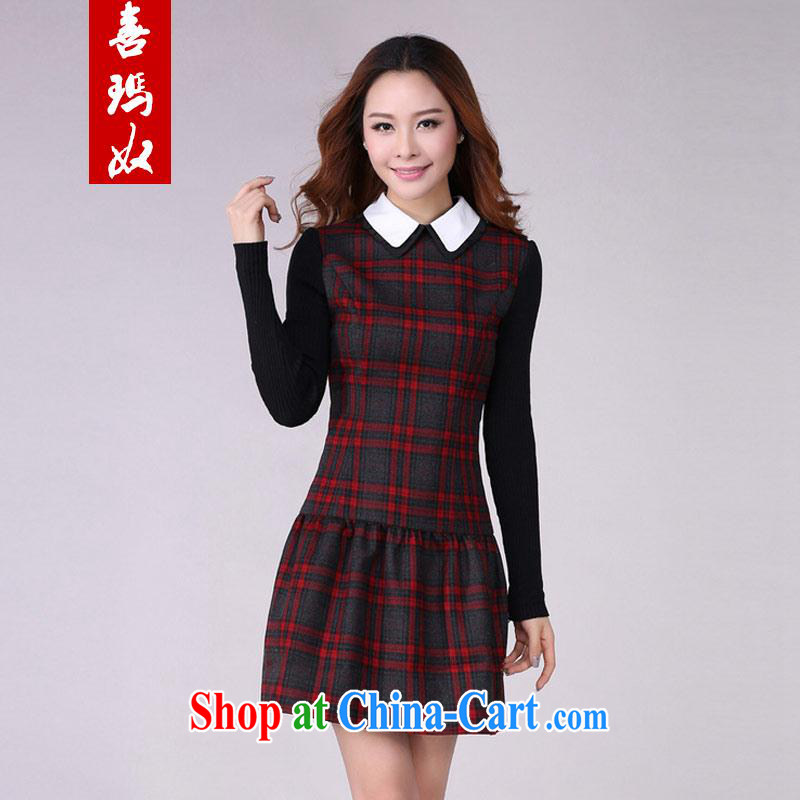 Hi Princess slave Korean thick sister XL girls doll for long-sleeved dresses beauty skirt solid Y 21,669 red cells - the belt 6 XL_210 about Jack
