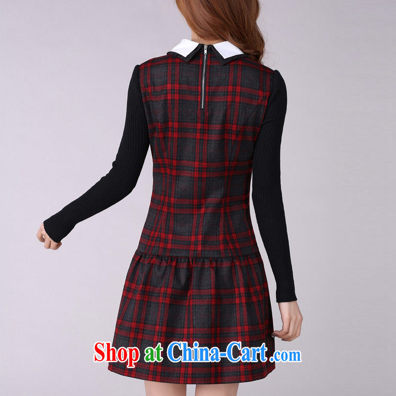 Hi Princess slave Korean thick sister-in-law XL girls doll for long-sleeved dresses beauty skirt solid Y 21,669 red cells - the belt 6 XL/210 jack, hi Maria slavery, shopping on the Internet