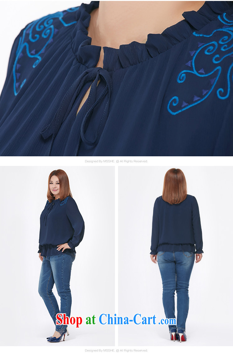 MsShe XL ladies' 2015 spring National wind flouncing long-sleeved snow woven shirts 2636 blue 6 XL pictures, price, brand platters! Elections are good character, the national distribution, so why buy now enjoy more preferential! Health