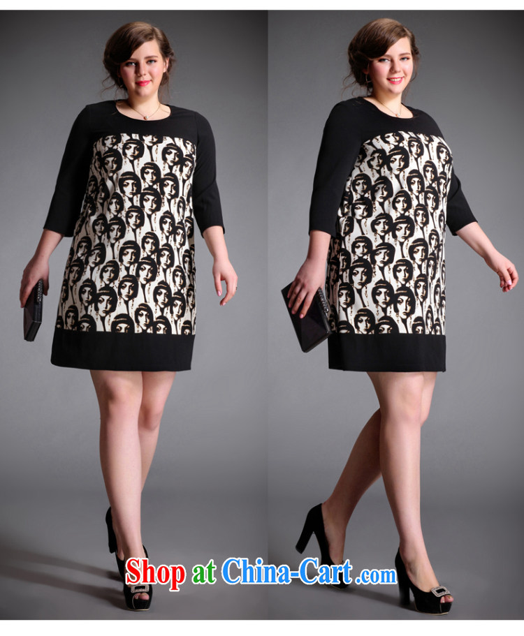 Tomnrabbit 2015 spring new European and American high-end thick sister larger female stamp stitching thick mm dresses picture color the code XL pictures, price, brand platters! Elections are good character, the national distribution, so why buy now enjoy more preferential! Health