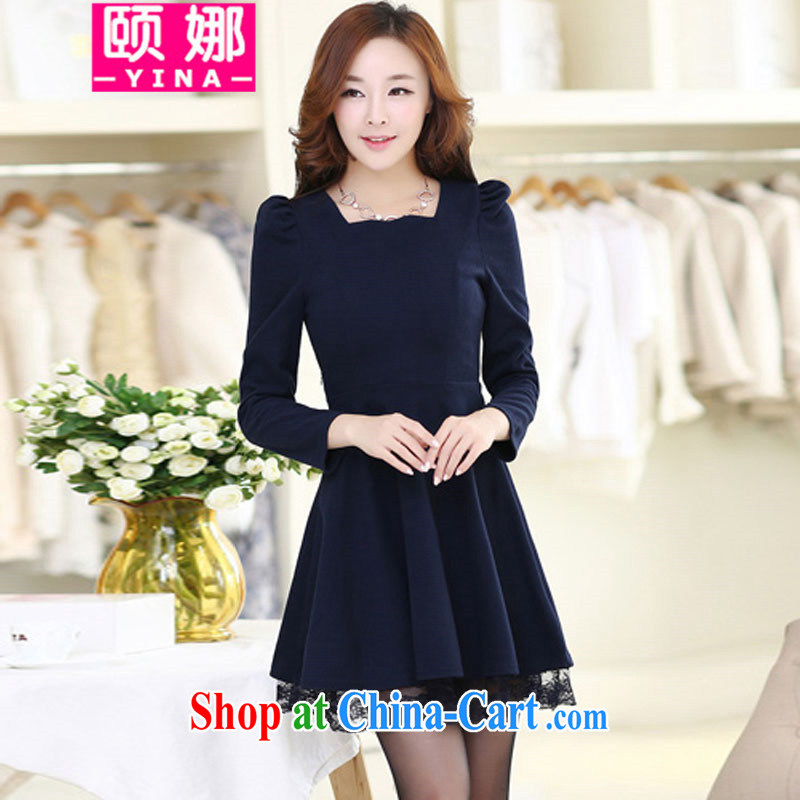 We have 2015 new Korean solid-colored hair beauty is long-sleeved top, ladies dress female D 956 blue XXXL, we are indeed, shopping on the Internet