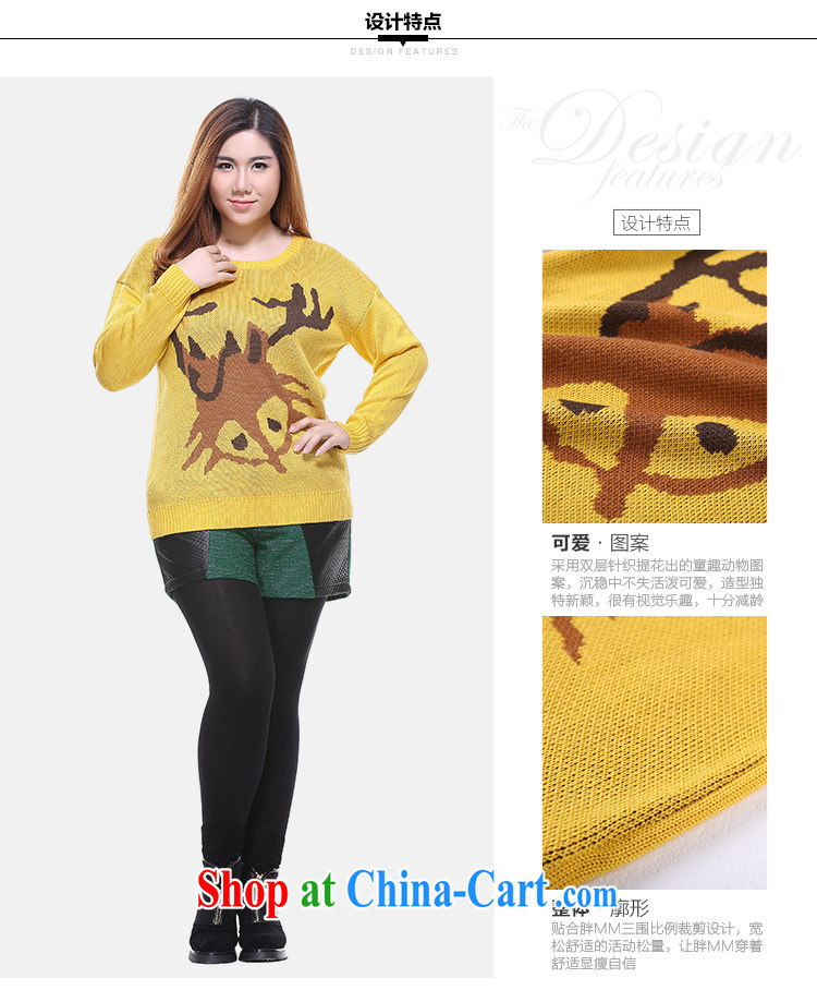 Slim LI Sau 2014 autumn and winter new, larger female fun jacquard animal 100 in a long, round-neck collar and knit shirts Q 7087 yellow 2 XL pictures, price, brand platters! Elections are good character, the national distribution, so why buy now enjoy more preferential! Health