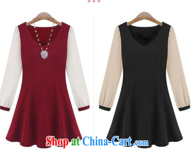 The butterfly Li 2015 new spring loaded in Europe and America, new larger female thick mm autumn new V-neck long-sleeved flouncing graphics thin, dresses black XXXXXL pictures, price, brand platters! Elections are good character, the national distribution, so why buy now enjoy more preferential! Health