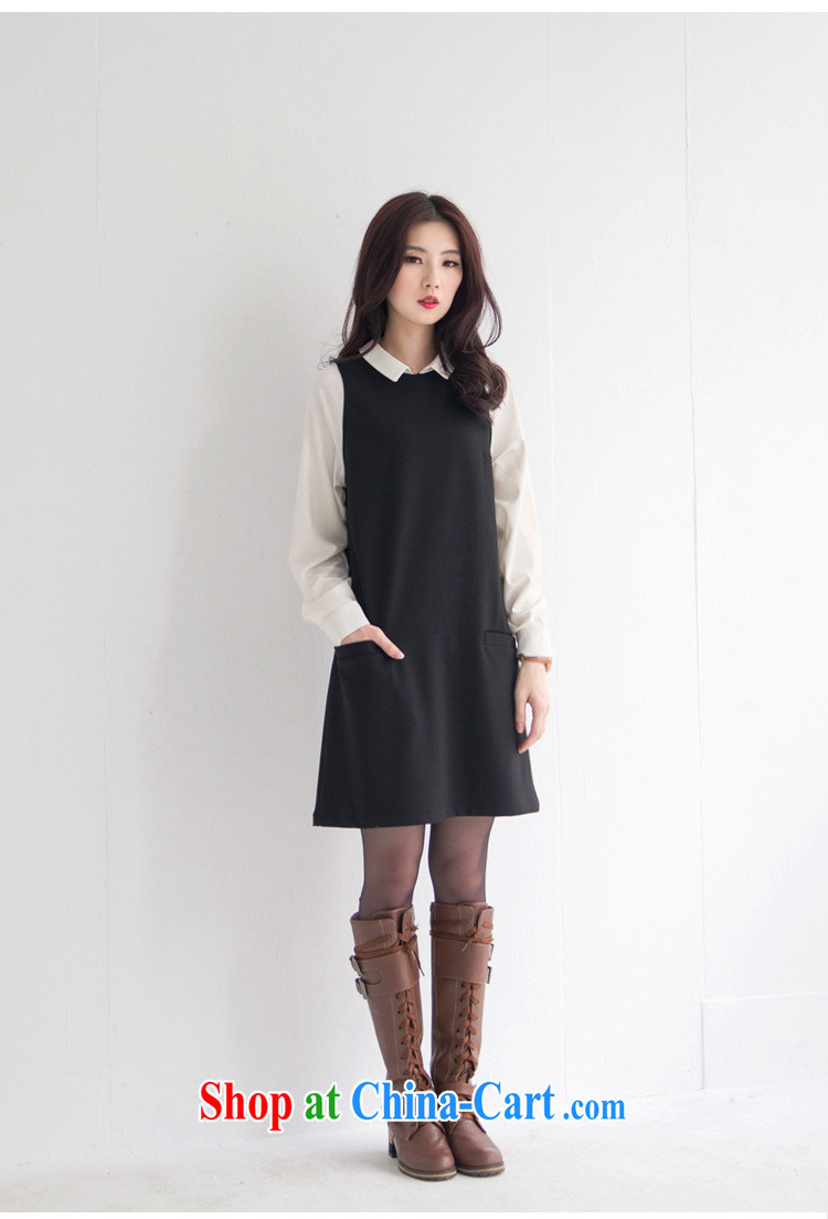 MissDonut spring 2015 new, larger female Korean thick mm video thin long-sleeved solid dolls collar skirt black long sleeved shirt, the code L pictures, price, brand platters! Elections are good character, the national distribution, so why buy now enjoy more preferential! Health