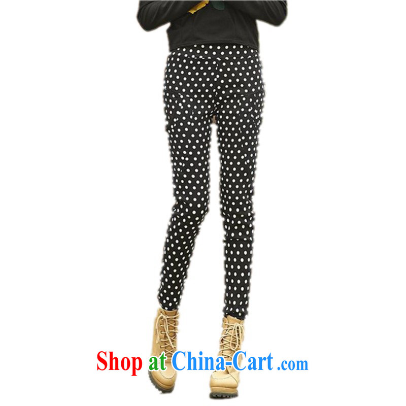 The delivery package as soon as possible e-mail mm thick XL spring, Trouser Press dot stamp casual women pants solid pants Elastic waist, Pencil pants and dark blue XXXL approximately 170 - 190 jack, land is still the garment, shopping on the Internet