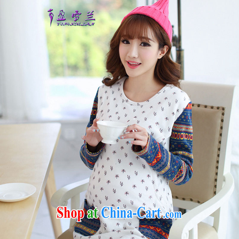 Surplus snow, 2015 pregnant women with the lint-free cloth thick loose larger breast-feeding and clothing, feeding and clothing dresses #905 dark blue XL, surplus, Snow (YINGXUELAN), shopping on the Internet