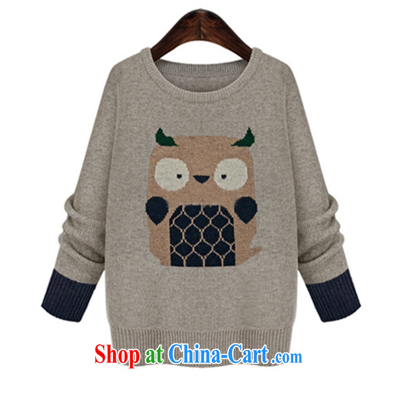 Constitution Yi XL blouses 2015 spring new lovely stay wide animals knit-shirt T fat sister is indeed the warm simple and stylish gray large XL 5 190 - 210 jack, constitution, and shopping on the Internet