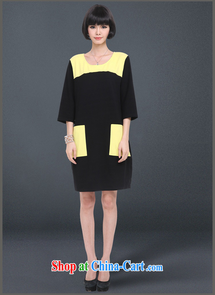 To better 2015 spring knocked color tile 100 solid ground on the Code women's clothing dresses, long-sleeved 200 Jack loose, thick, black skirt yellow knocked 3XL pictures, price, brand platters! Elections are good character, the national distribution, so why buy now enjoy more preferential! Health