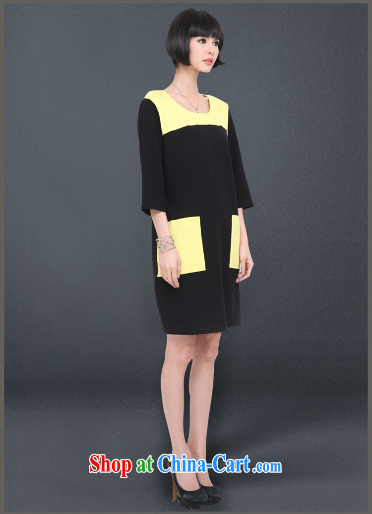 To better 2015 spring knocked color tile 100 solid ground on the Code women's clothing dresses, long-sleeved 200 Jack loose, thick, black skirt yellow knocked 3XL pictures, price, brand platters! Elections are good character, the national distribution, so why buy now enjoy more preferential! Health