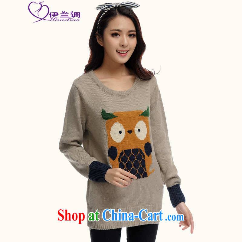 Iraq, the 2015 spring XL blouses T shirt mm thick fat, cute animal loose, long, warm knit sweater green 5 XL 180 - 200 jack, the blue, and shopping on the Internet