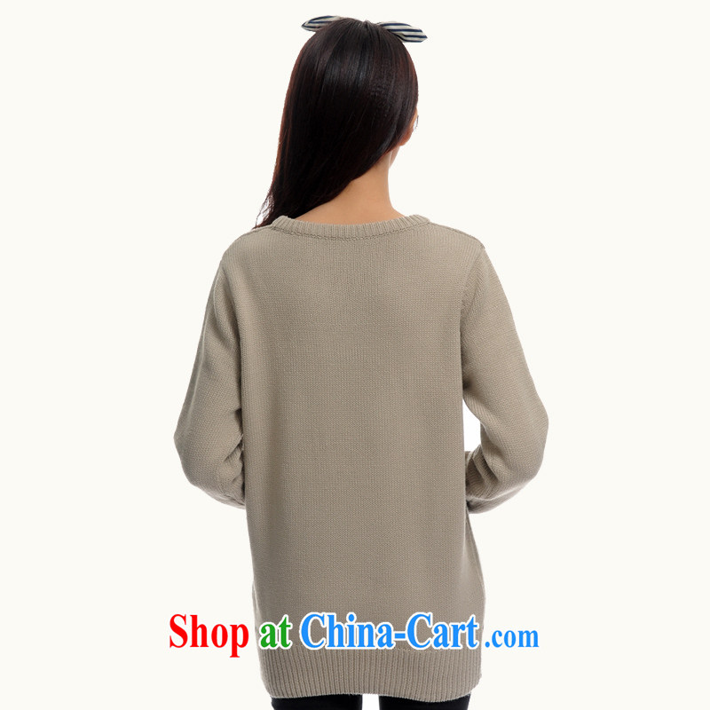 Iraq, the 2015 spring XL blouses T shirt mm thick fat, cute animal loose, long, warm knit sweater green 5 XL 180 - 200 jack, the blue, and shopping on the Internet