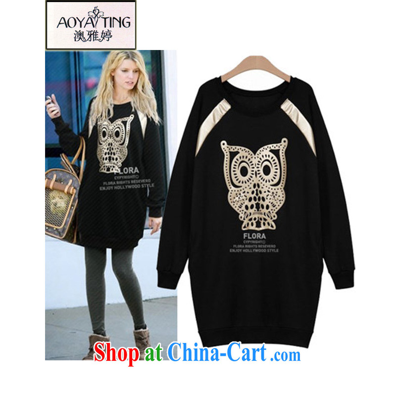 o Ya-ting 2015 spring new owl loose solid shirt and indeed XL female sweater girl HM 0769 black beauty 100 5 ground XL recommendations 175 - 200 jack