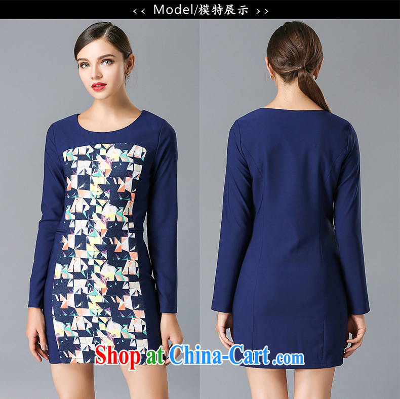Connie's dream high-end in Europe and indeed the XL women 2015 spring new beauty video thin stamp long-sleeved dresses Y 3337 blue XXXXXL pictures, price, brand platters! Elections are good character, the national distribution, so why buy now enjoy more preferential! Health