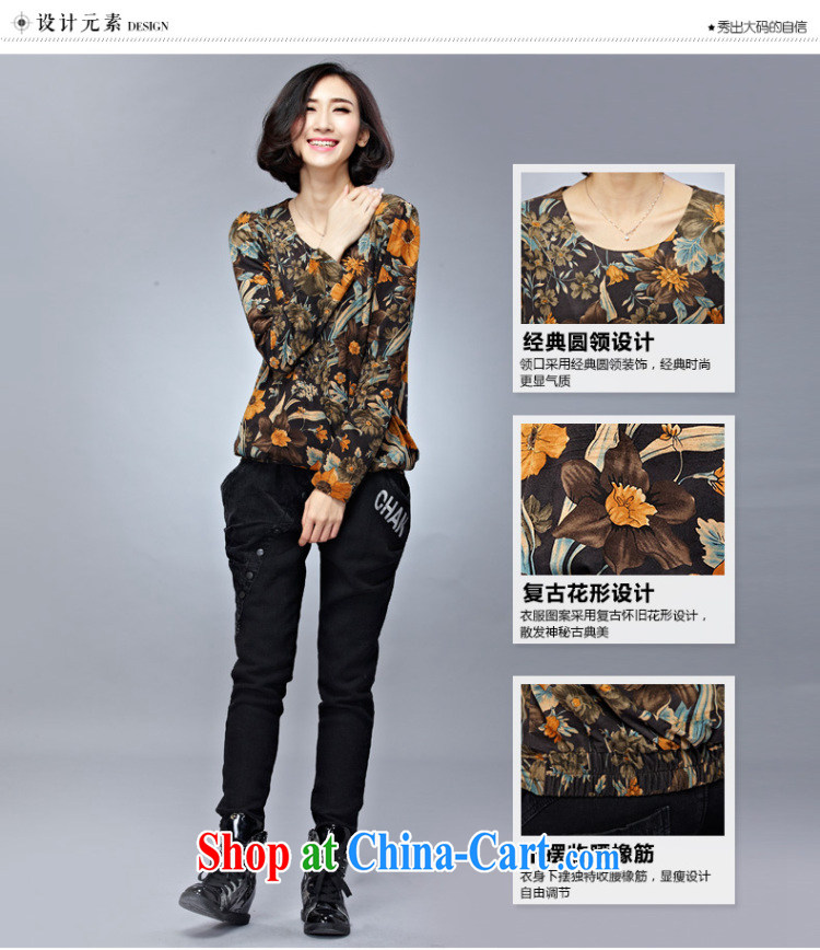 Eternal-su 2015 spring new, thick mm larger female retro flowers deerskin lint-free cloth T shirts girls long-sleeved solid T-shirt T-shirt figure 3XL pictures, price, brand platters! Elections are good character, the national distribution, so why buy now enjoy more preferential! Health