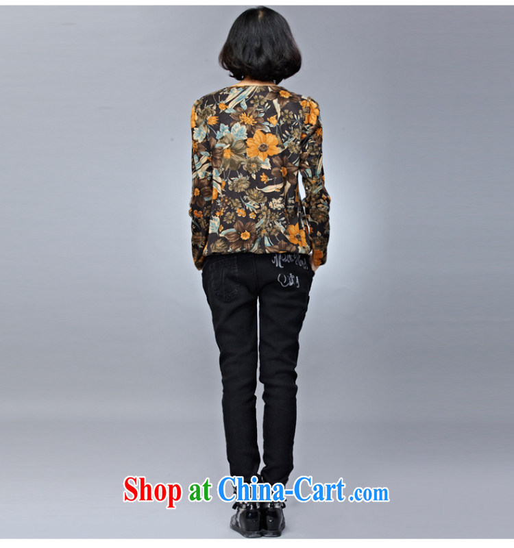 Eternal-su 2015 spring new, thick mm larger female retro flowers deerskin lint-free cloth T shirts girls long-sleeved solid T-shirt T-shirt figure 3XL pictures, price, brand platters! Elections are good character, the national distribution, so why buy now enjoy more preferential! Health