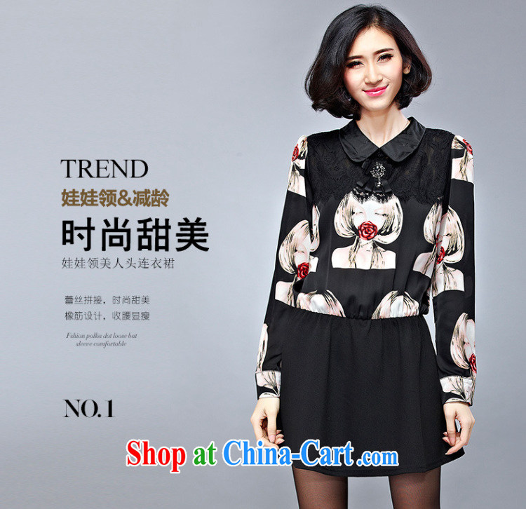 Eternal-soo and indeed increase, female dress thick sister 2015 spring new thick mm thick, graphics thin, sweet Satin doll for long-sleeved dresses black 3 XL pictures, price, brand platters! Elections are good character, the national distribution, so why buy now enjoy more preferential! Health
