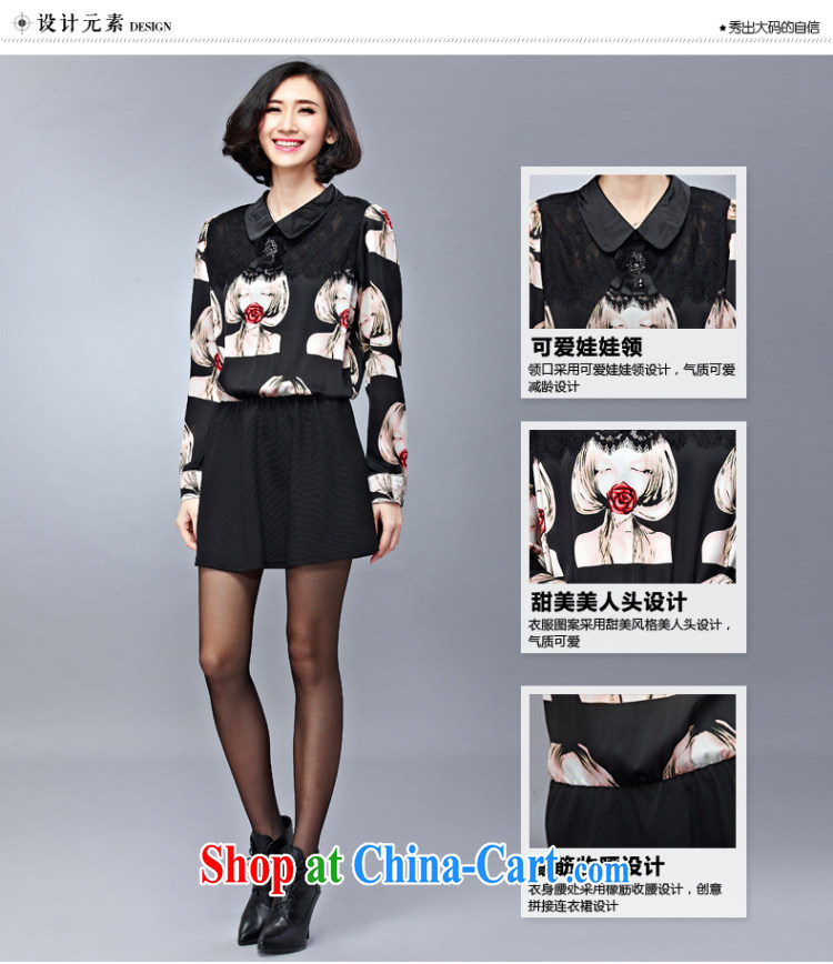 Eternal-soo and indeed increase, female dress thick sister 2015 spring new thick mm thick, graphics thin, sweet Satin doll for long-sleeved dresses black 3 XL pictures, price, brand platters! Elections are good character, the national distribution, so why buy now enjoy more preferential! Health