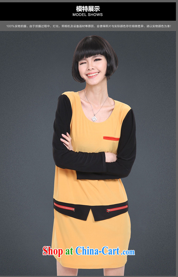 Staff of the fertilizer XL women mm thick spring 2015 new long-sleeved video thin straight and dress 2847 yellow large code 5 XL pictures, price, brand platters! Elections are good character, the national distribution, so why buy now enjoy more preferential! Health