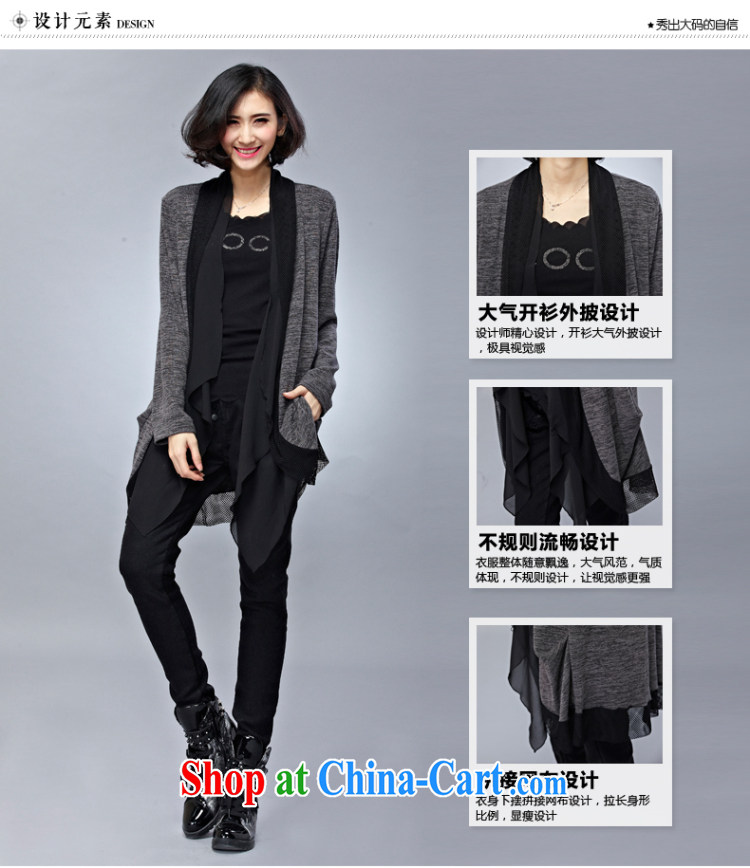 Eternal show the code women's coats 2015 spring new thick sister fat, video thin, long cardigan knit shirts and indeed increase code 200 Jack small jacket gray 2 XL pictures, price, brand platters! Elections are good character, the national distribution, so why buy now enjoy more preferential! Health