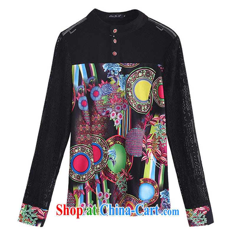 Constitution and colorful 2015 spring XL blouses mm thick-elegant 100 ground T shirts Chinese small, for thick 3 D dyeing solid long-sleeved T-shirt black 4XL 170 - 185 jack, constitution, Jacob (QIANYAZI), and shopping on the Internet