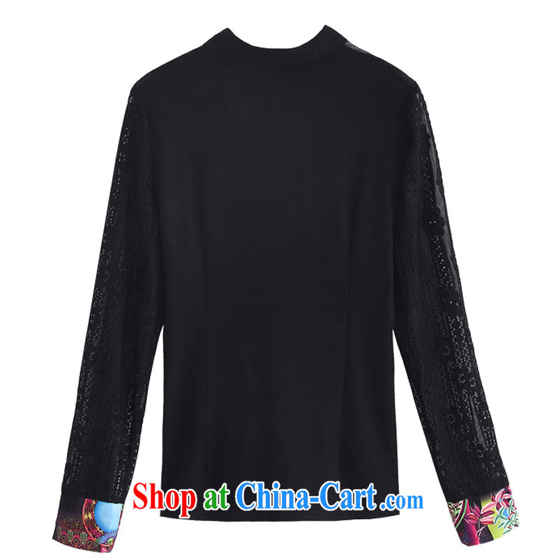 Constitution and colorful 2015 spring XL blouses mm thick-elegant 100 ground T shirts Chinese small, for thick 3 D dyeing solid long-sleeved T-shirt black 4XL 170 - 185 jack, constitution, Jacob (QIANYAZI), and shopping on the Internet