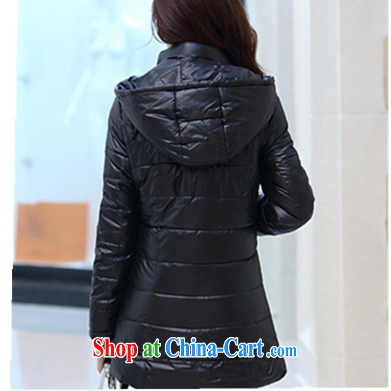 The increase is indeed, women with thick coat thick mm 2014 autumn and winter clothing Korean Beauty graphics thin large quilted coat cotton clothing 200 Jack mm thick graphics thin quilted coat female black XXXL, BS, shopping on the Internet