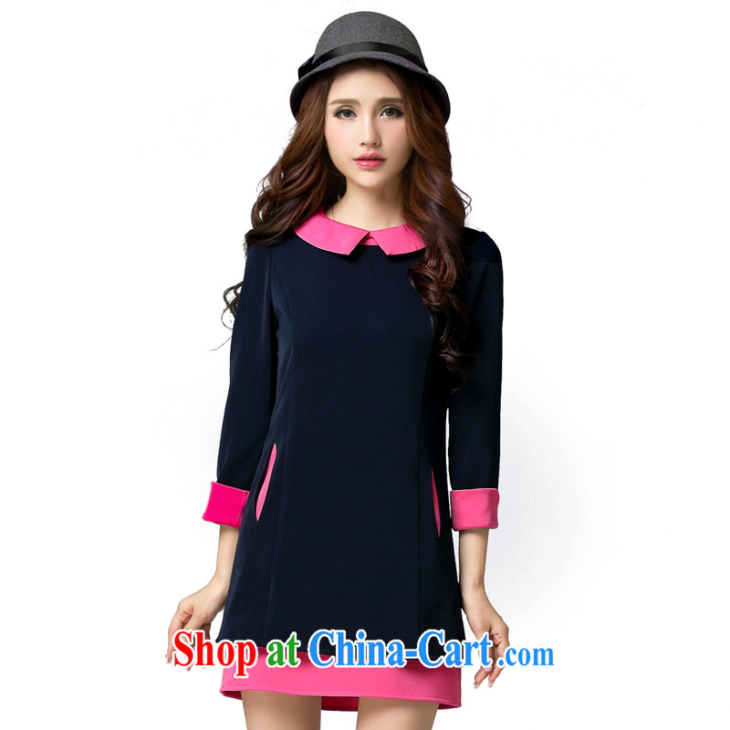 Cross-sectoral expertise provided MM spring new female Korean hit with fertilizer, and 7 sub-sleeved dress, the 2559 royal blue 2 XL, cross-sectoral provision (qisuo), shopping on the Internet