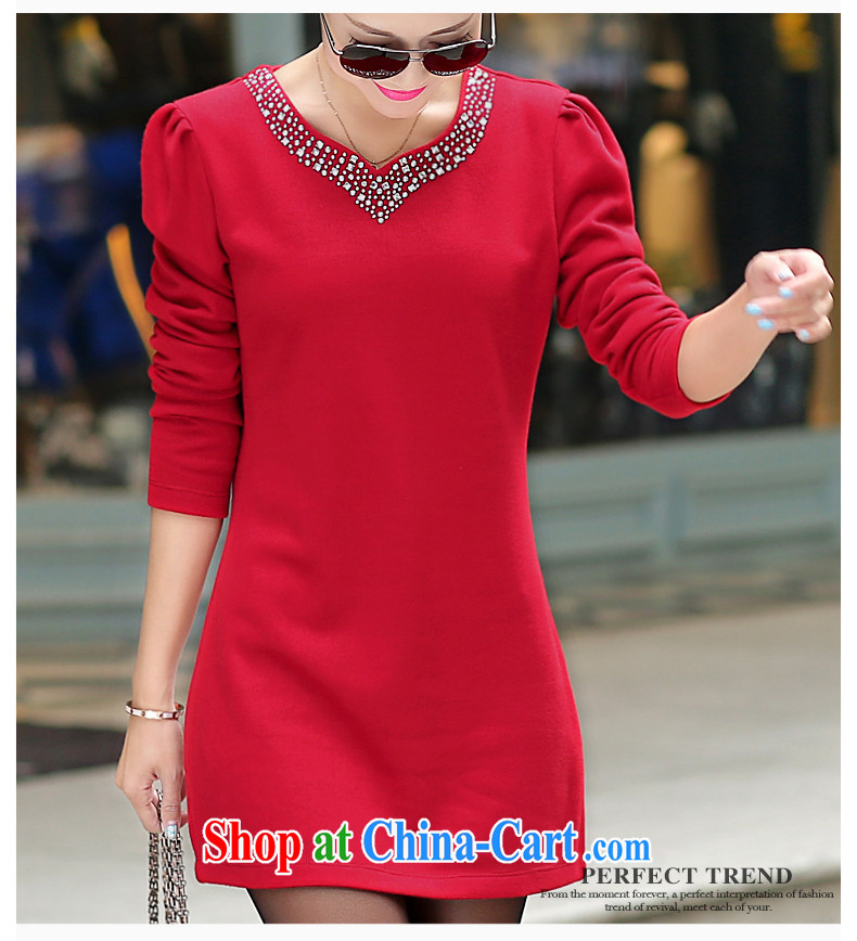 Palau and the United States, Korean version mm thick long-sleeved solid package and dresses parquet drill V collar dresses wine red XL pictures, price, brand platters! Elections are good character, the national distribution, so why buy now enjoy more preferential! Health