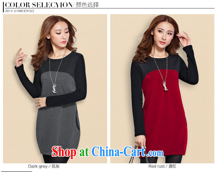 To better 2014 new female large, female thick mm long-sleeved T-shirt solid T-shirt Girls fall and winter fat, Video thin T pension the lint-free cloth thick wine red XXXXL pictures, price, brand platters! Elections are good character, the national distribution, so why buy now enjoy more preferential! Health