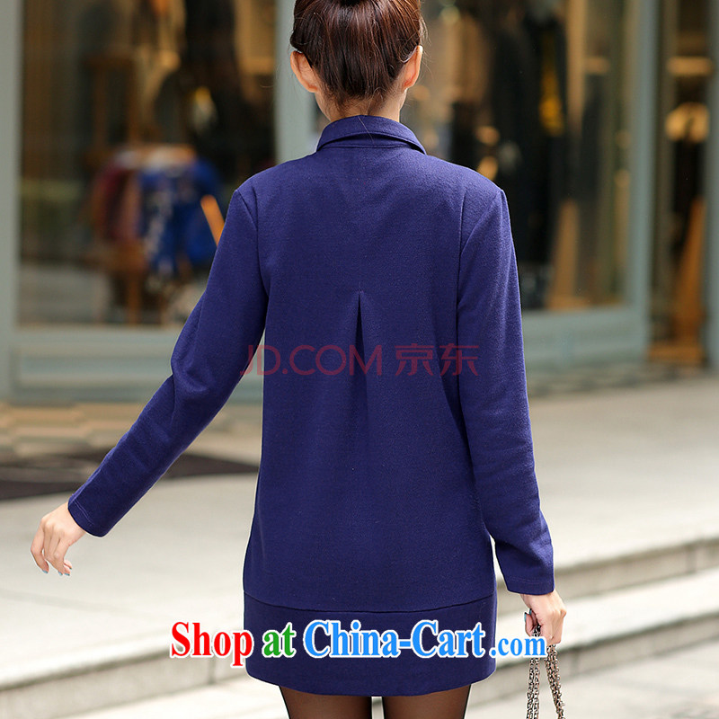 Palau and the United States, king size, thick sister knitted cardigan, long, casual jacket long-sleeved jacket, blue 3 XL (145 - 160 ) jack, the US, and, shopping on the Internet