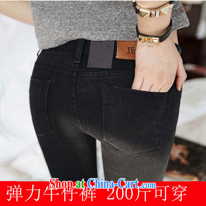 Edge is not the central 2015 new female Korean thick MM stretch casual jeans pants FB C 2048 2175 wash water triad, 40, is not the central, shopping on the Internet