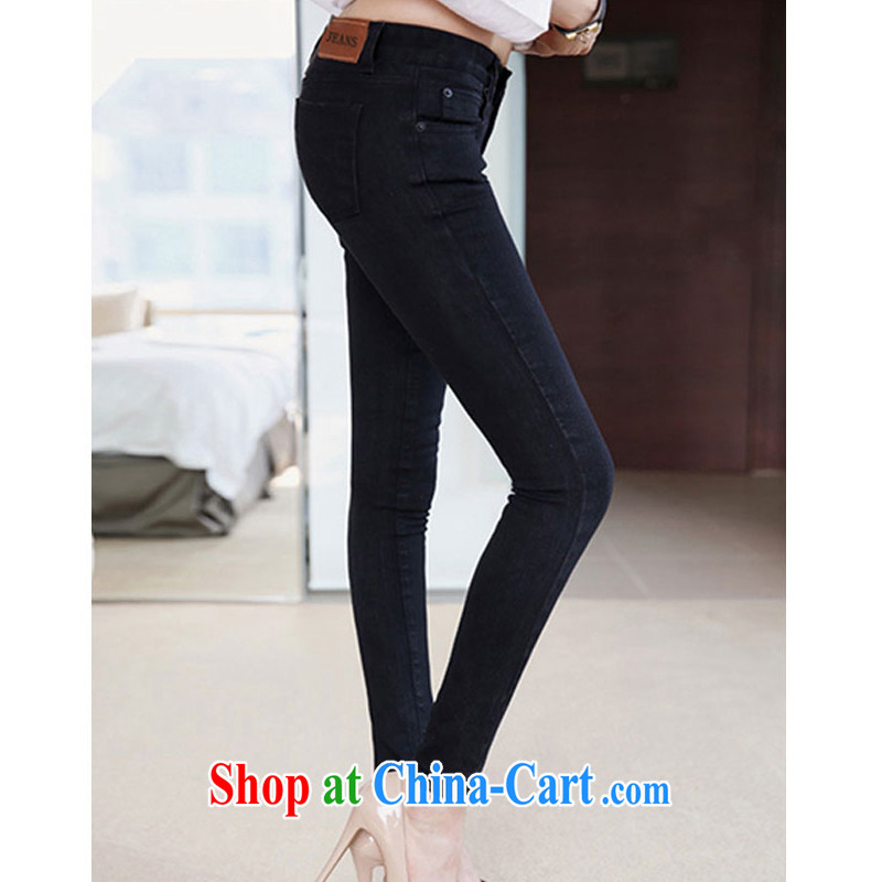Edge is not the central 2015 new female Korean thick MM stretch casual jeans pants FB C 2048 2175 wash water triad, 40, is not the central, shopping on the Internet