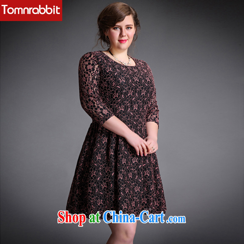 The Tomnrabbit Code women's clothing dresses New Products 2015 spring in Europe and original design thick mm video thin 9 cuff lace skirt picture color 5 cuff pre-sale large code XXL, Tomnrabbit, shopping on the Internet