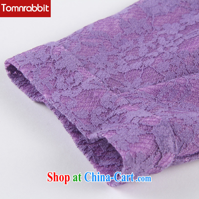 The Tomnrabbit code female dresses new spring 2015, original design lace 7 cuff mm thick, long, straight and purple skirt the code XXL, Tomnrabbit, shopping on the Internet