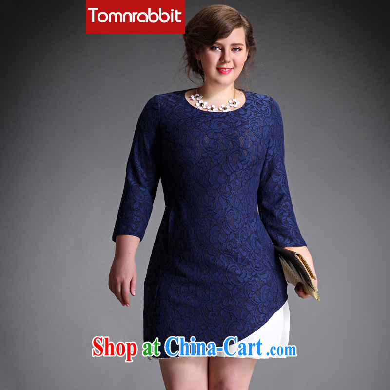 The Tomnrabbit Code women dresses new spring 2015 the fertilizer and original design thick mm beauty graphics thin stylish skirt Navy large code XXXX spot
