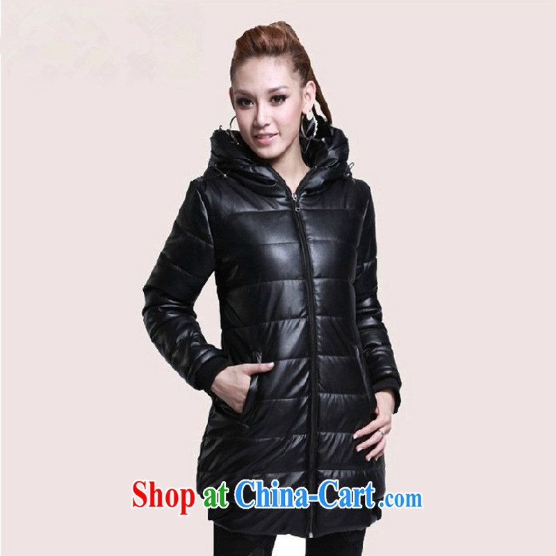 2014 the Code women quilted coat mm thick winter clothing New Beauty video thin coat XL warm cotton clothing 200 Jack mm thick and fat XL quilted coat female black 6XL_175 - 190 jack