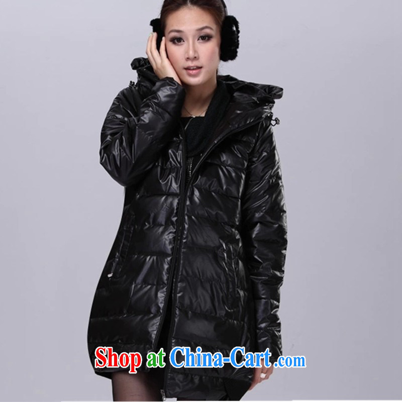 2014 the Code women quilted coat mm thick winter clothing New Beauty video thin coat XL warm cotton clothing 200 Jack mm thick and fat XL quilted coat female black 6XL/175 - 190 jack, BS, shopping on the Internet