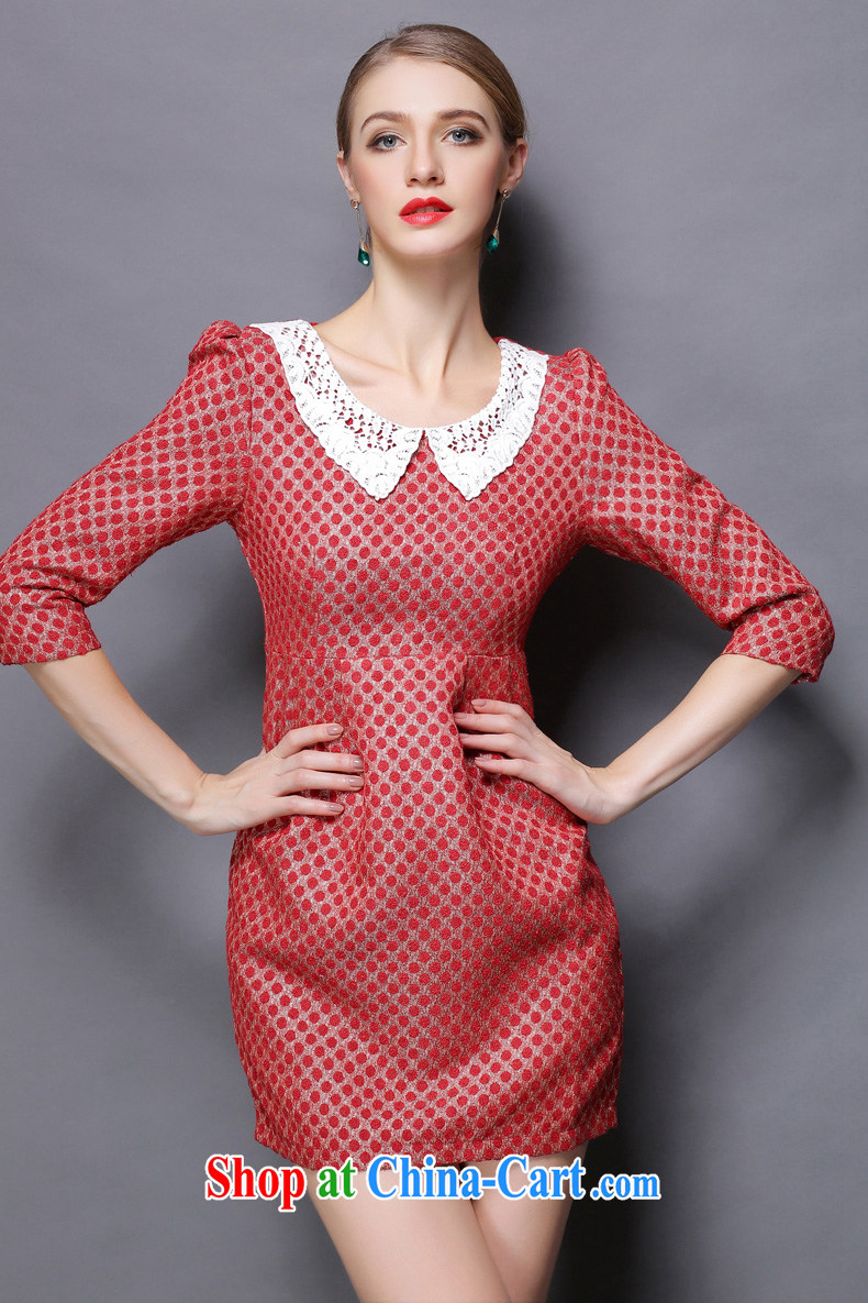 The silk, honey XL girls thick MM spring lace lace lapel dot 7 cultivating a cuff dress ZR 156 red XL (130 jack - 145 Jack through) pictures, price, brand platters! Elections are good character, the national distribution, so why buy now enjoy more preferential! Health