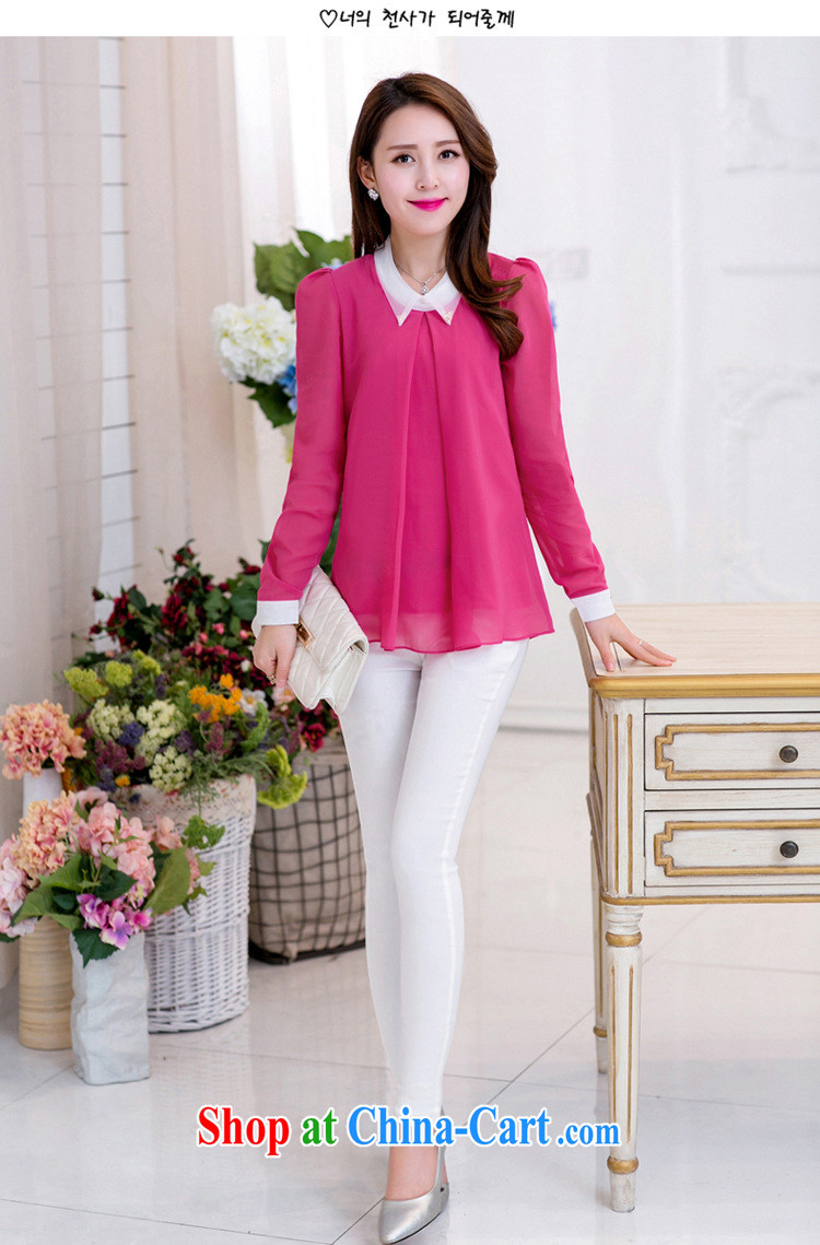 Memnarch's flower, spring 2015, Korean Beauty larger cool long-sleeved snow woven shirts women 8070 pink XXXXL pictures, price, brand platters! Elections are good character, the national distribution, so why buy now enjoy more preferential! Health