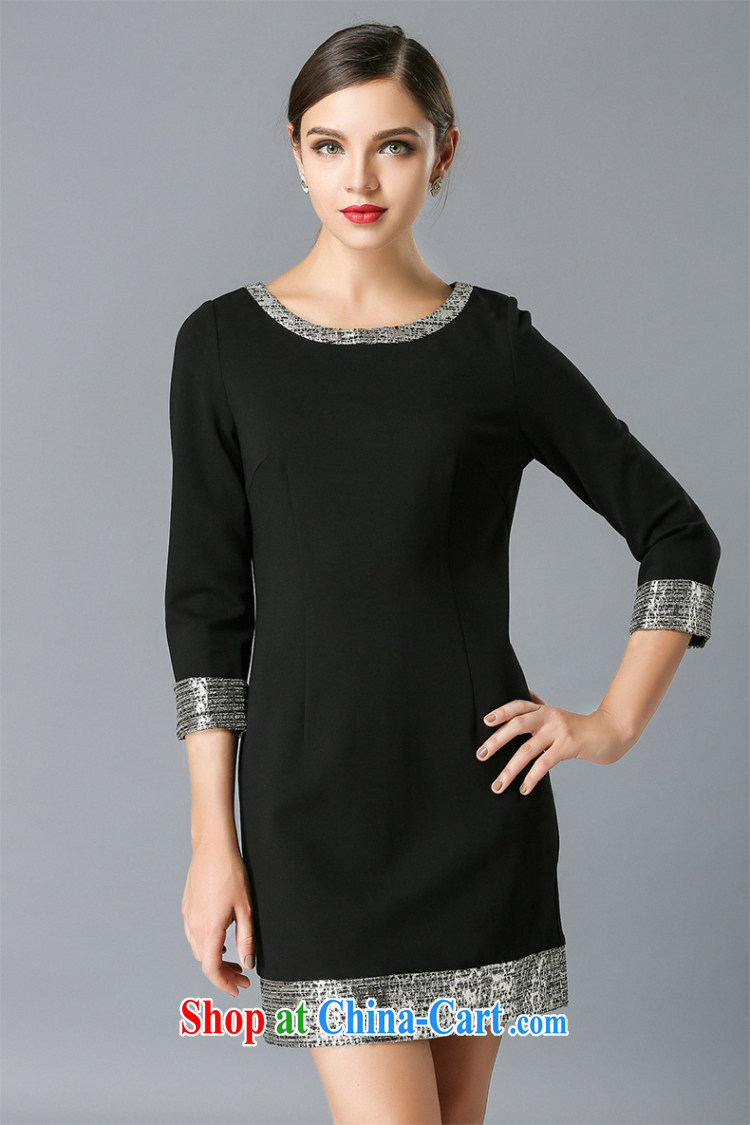 Kou Wei-chun, the code dresses women mm thick and is indeed more elegant Pearl-stitched skirt JW 3334 black XXXXXL pictures, price, brand platters! Elections are good character, the national distribution, so why buy now enjoy more preferential! Health