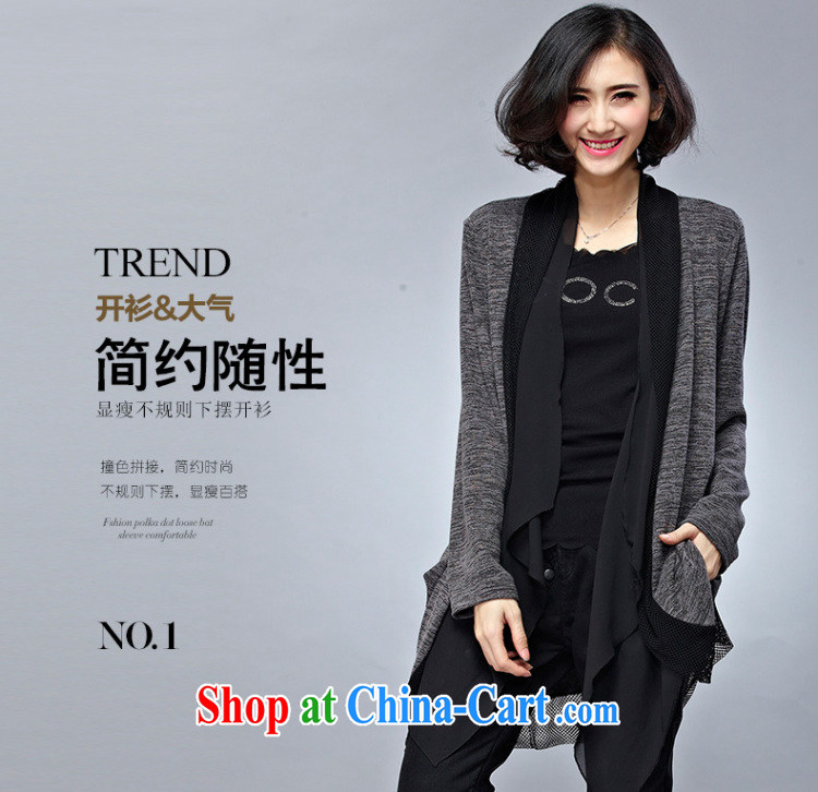 The Gore level, Korean edition 2015 spring new thick mm larger female, long, loose video thin long-sleeved cardigan small jacket gray 3 XL pictures, price, brand platters! Elections are good character, the national distribution, so why buy now enjoy more preferential! Health