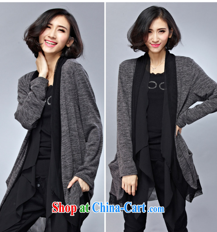 The Gore level, Korean edition 2015 spring new thick mm larger female, long, loose video thin long-sleeved cardigan small jacket gray 3 XL pictures, price, brand platters! Elections are good character, the national distribution, so why buy now enjoy more preferential! Health