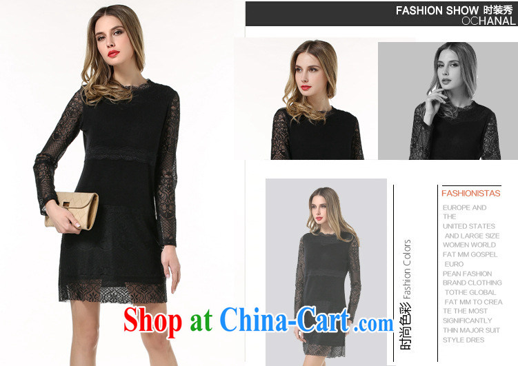 Connie's Dream Original Europe and indeed the increase, female 200 Jack mm thick 2015 spring new style Openwork long-sleeved lace dresses s 1856 black XXXXXL pictures, price, brand platters! Elections are good character, the national distribution, so why buy now enjoy more preferential! Health