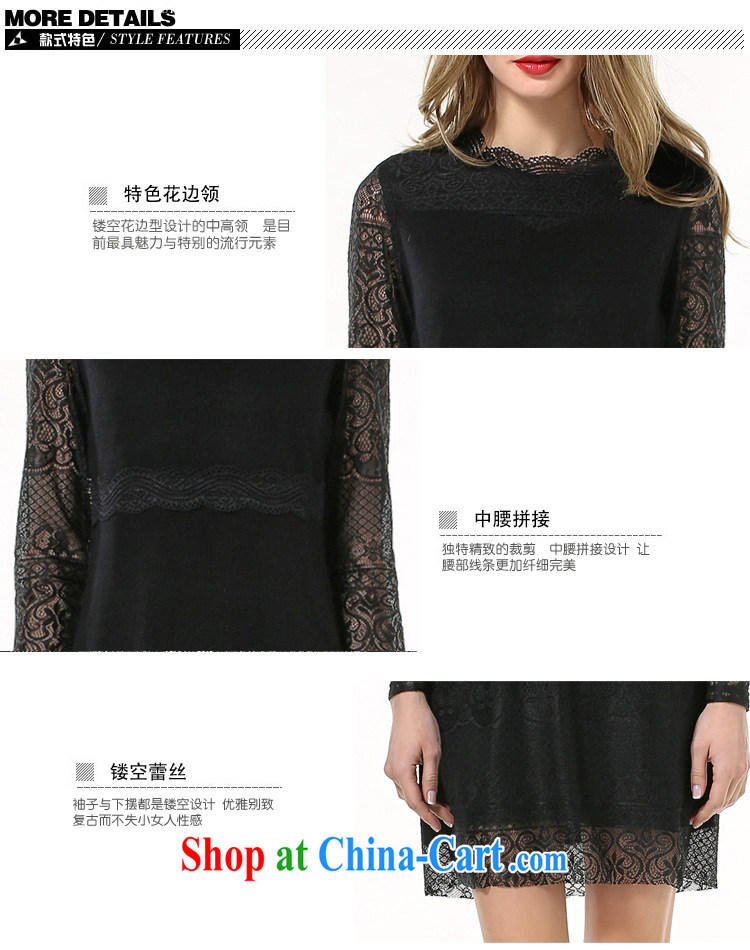 Connie's Dream Original Europe and indeed the increase, female 200 Jack mm thick 2015 spring new style Openwork long-sleeved lace dresses s 1856 black XXXXXL pictures, price, brand platters! Elections are good character, the national distribution, so why buy now enjoy more preferential! Health